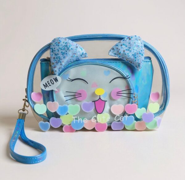 Kitty Heart Cosmetic Bags (Set of 3)