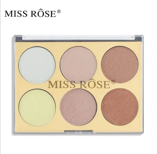 Miss Rose 6 Colors Glow Highlighter Palette