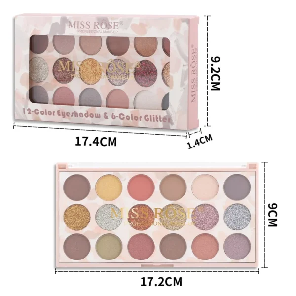 Miss Rose Sparkle & Matte 18 Shade Eyeshadow Collection