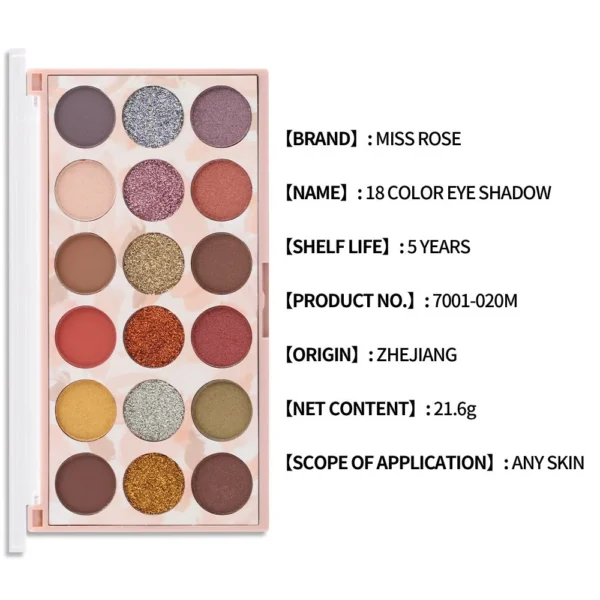 Miss Rose Sparkle & Matte 18 Shade Eyeshadow Collection