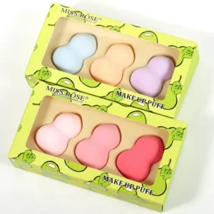 Miss Rose 3 Piece Premium Makeup Puff Set