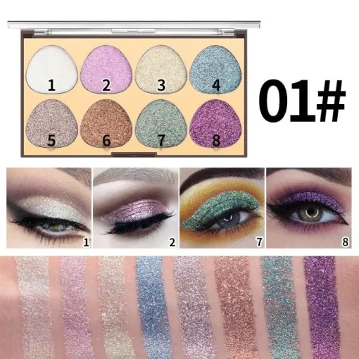 Miss Rose Galaxy Glow 8-in-1 Pressed Glitter Palette