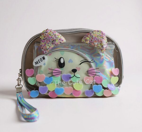 Kitty Heart Cosmetic Bags (Set of 3)