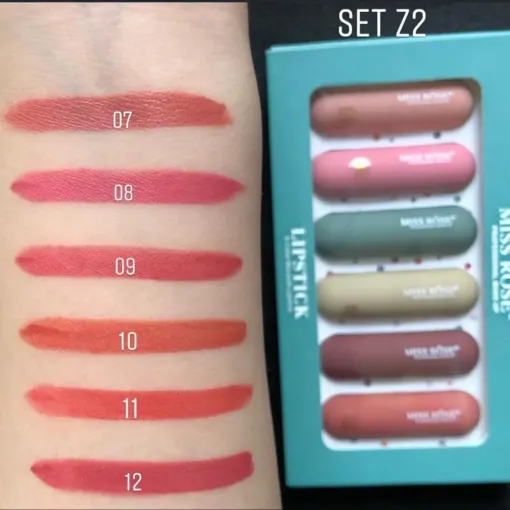 Miss Rose Morandi Matte Lipstick Set – 6 Colors