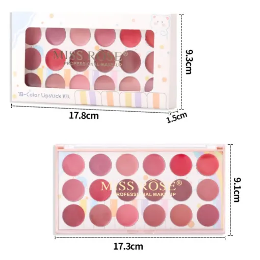 Miss Rose 18 Colors Lipstick Palette