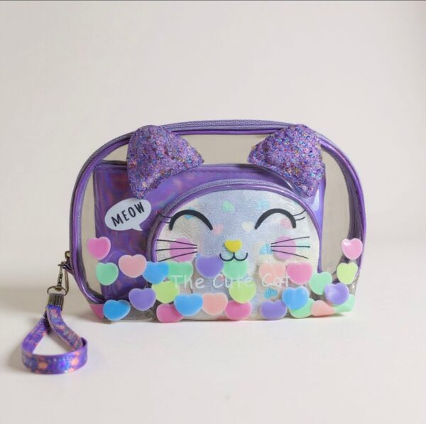 Kitty Heart Cosmetic Bags (Set of 3)