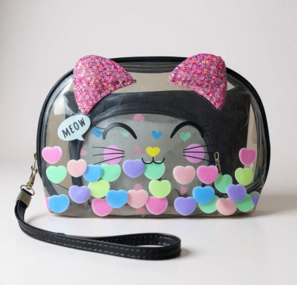 Kitty Heart Cosmetic Bags (Set of 3)