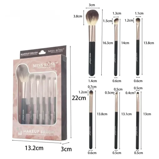 Miss Rose 6 Piece Marble Brush Collection Set